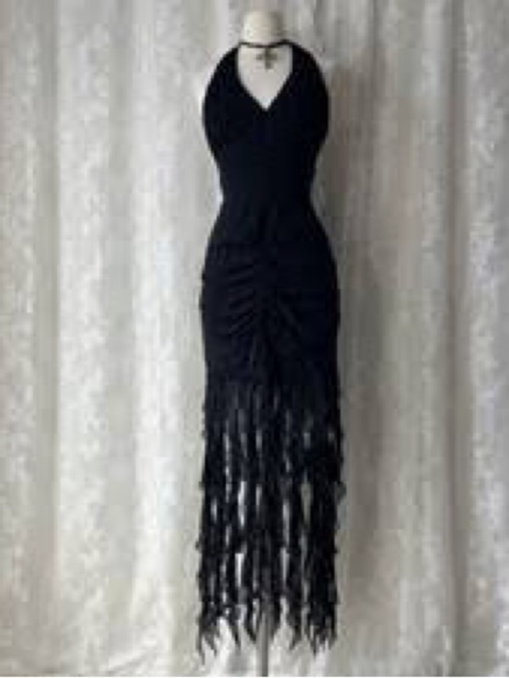 VNTG Niki Livas Black Halter Maxi Dress